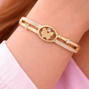 Alankara Golden Butterfly Charm Bracelet